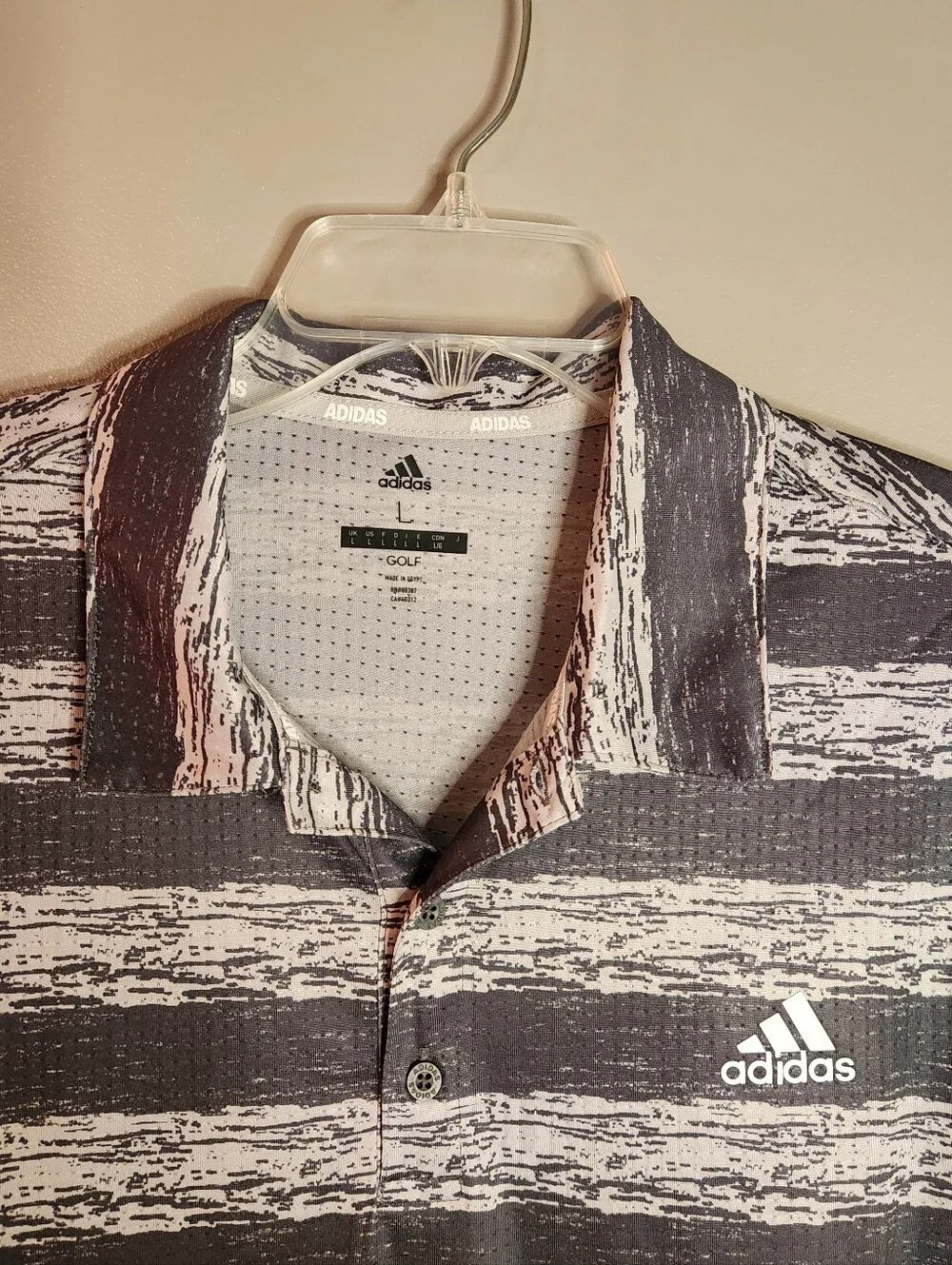 Adidas Men’s Striped Golf Polo Size Large